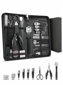40pcs Full Set Stainless Steel Manicure Set Nail Clipper/Eyebrow Scissors/Pedicure Knife/Dead Skin File Hand Face Foot Care Tools Complete Series Nail And Foot Care Set Suitable For Home/Travel Gift For Men - Multicolor - View 1