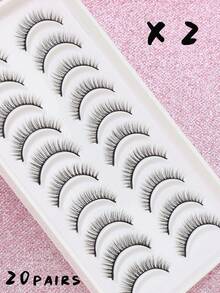 20/10 Pairs Natural Curly Vacation Style False Eyelashes, Fluffy And Soft, Creating 3D Voluminous Eyelash Effect, Long And Slender, Perfect Messy Look, Multi-Layer Design, Short And Dense False Eyelashes, Bulk Purchase, Suitable For Makeup, Wedding, Party, Nightclub, Daily Work, Meeting And Other Occasions, Comfortable To Wear - Multicolor - View 12