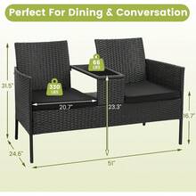 Patio Loveseats - Black - View 6