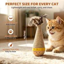 Rolling Cat Teaser, Fun Interactive Cat Toy, Bite-Resistant Puzzle Ball, Suitable For Lonely Cats To Relieve Loneliness, Anxiety, And Destructive Behavior - Multicolor - View 8