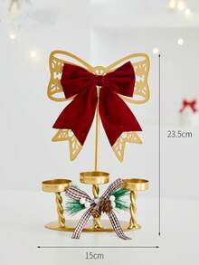 1pc Gold Tall Candle Holder/Christmas Candle Holder, Decorated With Butterfly And Reindeer Patterns, Forged Iron Craft, Can Hold Multiple Candles, Suitable For Home Decor, Halloween And Christmas Decoration, Creating Festive Atmosphere - Multiple Styles - View 12