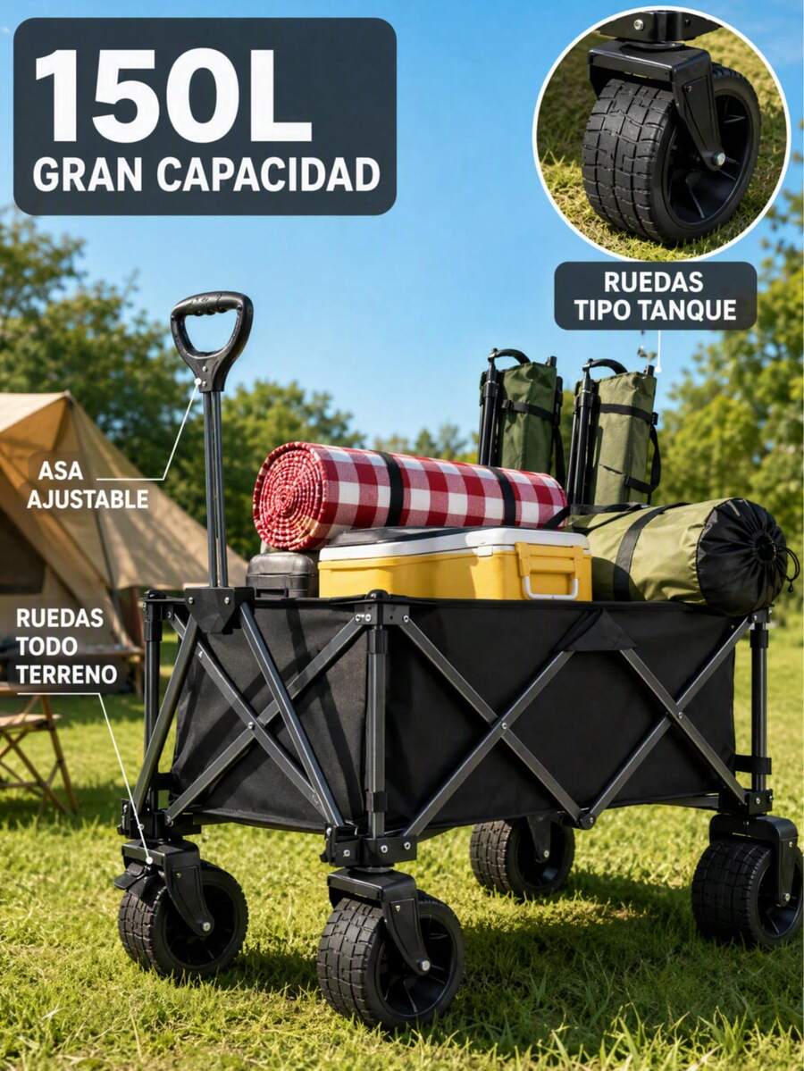 Carts & Wagons, Shopping Trolleys - Rubber Extended Flat Type 150L - View 1