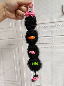 2pcs Kids Cute Small Mali Bubble Fluffy African Braided Ponytail Hair Extensions Accessories Ponytail Hair Decoration For Girls - Black - View 7