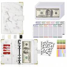 Binder Perencana Anggaran A6 Kulit PU Motif Marmer Buku Catatan Gaya Amplop Perlengkapan Kantor & Pelajar - A - View 14