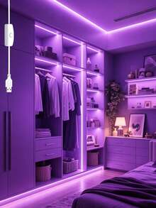 Purple LED Neon Light Strip, One-Touch Switch, IP67 Waterproof, Flexible And Cuttable, Flicker-Free Neon Light String, Suitable For Game Room, Bar, Patio, Christmas Holiday Party And Other Indoor/Outdoor DIY Wall Decoration - Neon LED Strip - View 3