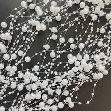 5pcs Floating Candle Vase Filler 1.4m Pearl Garland Wedding Tabletop Decor, Faux Pearl Beaded Plastic Chain Party Decoration, Home Decor Prop Gift For Birthday Graduation - Multicolor - View 14