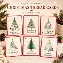 Merry Christmas Kit, Thread Stitching Card Craft Set Holiday Making - A - View 5