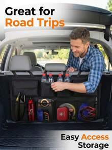 Car Trunk Organizer Bag | Universal, Large Capacity, Multi-Functional Storage,Car Organization And Accessories,Car Accessories Women,Travel Essentials,Camping - Multicolor - View 7