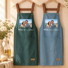 Custom Photo Apron, Personalized Name Cooking Apron With Pockets, Couple Gift, Home Baking Gift, Gift For Her Or Him - Multicolor - View 7