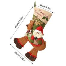 4pcs Cartoon Long Legged Reindeer Christmas Socks Gift Bags, Santa Claus Snowman Doll Decor, Christmas Party Hanging Decorations - Multicolor - View 6