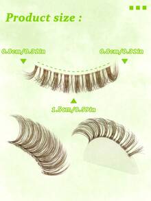 棕色仿貂毛 15MM 蓬鬆 3D 纖維感假睫毛 顯眼自然感 像接睫毛效果 7對裝 - 棕色 - 查看 6