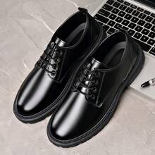 Men's Loafers Versatile Business Casual Shoes Thick Sole Height-Increasing Slip-On Loafers For Travel, Party, Banquet, Street Wear (Sole Line Pattern Random) - M-8608 Black - View 4