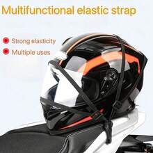 Helmet Strap Motorcycle Elastic Rope Helmet Binding Strap Tie Rope Luggage Fixing Net Electric Scooter Rear Seat Binding Strap - A - View 2