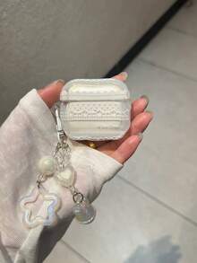 White Lace Trim Pods 4 Protective Case, Compatible With Apple Pod 3, Pro Earphone Shell 2nd Gen, Wireless Bluetooth 3rd Gen, 2nd Gen, Pod Pro 4th Gen, 5th Gen, 6th Gen - White - View 9