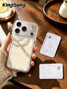 Kingsung Simple Stars Pattern Camera Lens Protector Compatible With IPhone 17 Pro/17 Pro Max/18 Pro/18 Pro Max, Mobile Phone Accessories,High-Definition Transparent Film,Clear Anti-Scratch Camera Cover,Birthday Gifts For Family And Friends - Multicolor - View 6