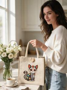 Pin Enamel Kucing Tengkorak Hari Orang Mati Meksiko, Lencana Kucing Tengkorak, Cocok Sebagai Aksesori Fashion dan Hadiah untuk Hari Orang Mati - MultiWarna - View 8