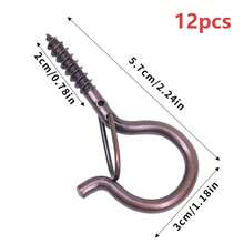 Screw-In Eye Hook With Spring Door Lock, Self-Tapping Metal Hook, Suitable For Wall, Wood, Camping, Kitchen, Wardrobe, Dorm, Used For Hanging String Lights, Plants, Kitchen Utensils, Decorations, Keys, Indoor And Outdoor Multi-Purpose Hook Hardware - View 24