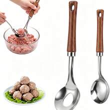 2pcs Stainless Steel Meatball Maker Spoon, One-Click Meatball Making, Easy To Use, Convenient Meatball Maker Spoon, Kitchen Essential Tool, Upgraded Meatball Spoon, Kitchen Utensils, Ramadan, Arabic Coffee Cup, Kitchen Decor, Kitchen Accessories, Kitchen Supplies, Home Accessories, Kitchen Storage Supplies, Camping Essentials, Holiday Essentials, Kitchen Essentials, Kitchen Decor And Accessories, Home Necessities, College Essentials, Home , 2026 Christmas Decorations, Apartment Essentials - Multicolor - View 4