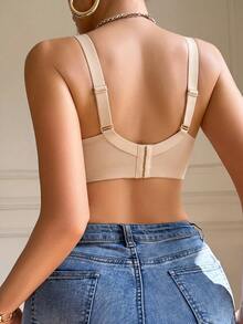Sexy Lace Women's Underwear, Underwire Bra, Supportive Comfortable Bra, Anti-Sagging Comfortable Bra - Beige - View 12