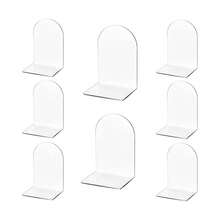 2/4/8pcs 3mm Thick 10*10*10cm L-Shaped Clear Acrylic Bookends, Heavy Duty Stable With 4 Non-Slip Pads, Minimalist Style Desktop Storage Book Holder, Suitable For Home Office Library - Clear - View 8
