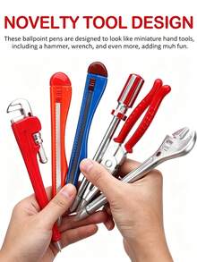 5pcs Hardware Tool Shaped Pens, Pen Body Designed As Pliers, Wrench, Hammer, Screwdriver And Other Tools, Suitable For Workers, Craftsmen, Students, Creative Stationery Gift For Back To School Season - Default - View 4