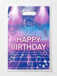 10/20/50pcs K-POP Birthday Party Gift Bags, Magic Music Theme Party Favor Bags With Handles, Suitable For Singer Birthday Party Decoration - Multicolor - View 5