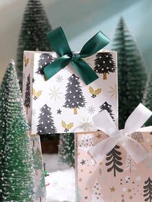 10pcs Christmas Gift Boxes, Christmas Tree Gift Boxes With Ribbons, Christmas Party Favor Supplies - View 4