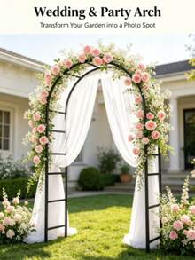 240 Cm Black Metal Plant Climbing Frame, Wedding Party Arch Frame, Climbing Plant Climbing Frame, Outdoor Decorative Arch, Gardening Tools, Plant Rack, Garden Decoration - A - View 5