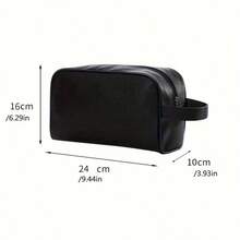 Fashion Large Capacity PU Handbag Portable Storage Bag Travel Toiletry Organizer Bag Wristlet - Style 1 - View 3