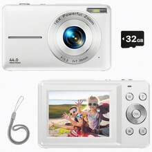 Nicamery 44MP FHD 1080P Compact Digital Camera, 16X Zoom, 32GB Memory Card Included, Ideal Gift For Beginners - White - View 11