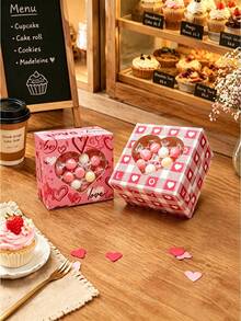 5pcs/10pcs/12pcs/24pcs Romantic Heart‑Window Paper Gift Boxes High‑End Printed Viewable Design Holiday & Party Favor Packaging Storage Cases - View 3