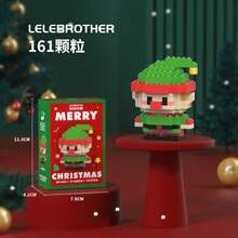 1pc Xmas Limited Edition Building Blocks Set, Festive DIY Assembly Brick Kit, Christmas Tree Santa Snowman Reindeer Model, Collectible Desktop Ornament For Holiday Gift - Multicolor - View 16