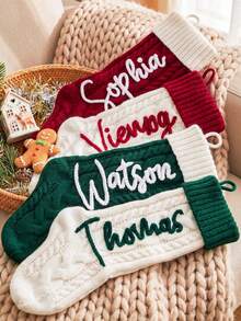 Sulaman Stempel, Kit Kaus Kaki Natal Sulaman, Tempel dan Jahit Nama, Pola Sulaman Tangan DIY Natal, Kaus Kaki Hadiah Natal Jahitan Tangan - Aneka warna 3 - View 6