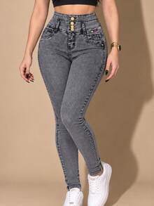 RC Romero Collection Women Jeans - Grey - View 1