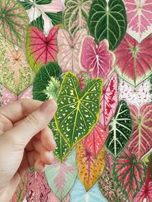50pcs Colorful Artistic Plant Leaf Stickers PET Material For Adults Teens Sticker Enthusiasts Scrapbooking, Notebooks Laptops Phone Cases Luggage And Guitar Decorations Stickers - A - View 7