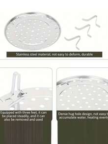 Stainless Steel Steamer Rack, Stainless Steel Steamer Rack With Detachable Legs Steamer Plate, Pressure Cooker Round Pot Steamer Plate Suitable For Steamer Cookware Pressure Cooker, Suitable For Dumplings, Seafood, Buns, Meat - View 9
