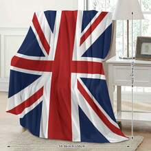 1PC 1pc Soft Union Jack Flag Blanket - Double Size, Perfect For Sofa, Bed, Office And Camping - Ideal Autumn/Winter Gift - Multicolor - View 7