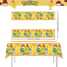 1pc Anime Cartoon Disposable Party Tablecloth, Multiple Character Theme Printed Styles, Thickened PE Material Durable And Tear-Resistant, Waterproof And Oil-Resistant Easy To Wipe, Large Size Covers Regular Tabletop, Convenient To Unfold And Lay, Can Be Discarded Directly After Event Without Cleaning, Suitable For Theme Birthday Parties, Holiday Celebrations, Theme Gatherings And Other Tabletop Decor Scenarios, Multiple Styles Available To Meet Different Style Matching, Highly Attractive Party Decoration Accessory, Suitable For Event Setup, Also Can Be Given As Matching Gift To Friends Who Love Style - Multicolor - View 5