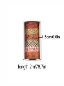 6 Rolls/Box, Christmas Pattern Washi Tape, Retro Style Diary DIY Decoration Materials Handbook Tape Set, Creative Masking Tape, Scrapbook Decoration Tape - Sets - View 2