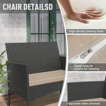 Outdoor Table & Chair Sets - Black - View 8