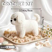 Kit Pemula Anak Anjing Putih Krem (Cocok Untuk Dewasa) | Hadiah Buatan Tangan DIY Mudah untuk Dewasa | Termasuk Tutorial Bergambar Langkah demi Langkah | Dengan Diagram Sederhana, Benang Ultra Lembut (30% Ekstra), Jarum Rajut dan Aksesoris | Kit Bahan Rajut Boneka Hewan Lucu | Desain Menarik - C-Setelan multiwarna - View 3