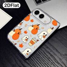 1pc Cute Halloween Ghost Pumpkin Coffee Maple Leaf Print Transparent Phone Case, Autumn Aesthetic Shockproof Soft Transparent Protective Shell Compatible With Apple Duo 18 18Pro 18ProMax 17 17Pro 17ProMax 17 16 15 14 Protective Case Air Compatible With Samsung Series - Multicolor - View 8