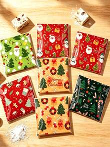 100/50pcs Kantong Kado Natal Perekat Diri, Kantong Perekat Otomatis dengan Motif Santa Claus, Pohon Natal, Manusia Salju, dan Motif Lainnya, Desain Campuran, Motif Indah, Ciptakan Suasana Liburan yang Meriah - Sempurna untuk Pesta Natal - MultiWarna - View 5