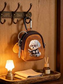 Cute Puppy Flower Pattern Zipper Key Bag, Multi-Functional Key Bag For Both Men And Women, Zipper Key Storage Bag, Portable Compact Key Bag, Multi-Slot Mini Bag, Can Store Keys, ID Cards, Bank Cards, Earphones, Etc., Ideal Choice For Birthday, Christmas, Thanksgiving - Multicolor - View 4