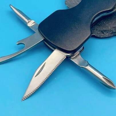 Multiherramienta portátil 4 en 1 con destornillador y abridor de botellas, adecuada para camping al aire libre y reparación del hogar, puede usarse como regalo