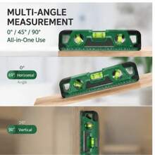 1Pc Magnetic Torpedo Spirit Level Portable Bubble Level Ruler Hand‑Held Measuring Tool For Horizontal Vertical And 45‑Degree Testing Household Repair Construction Hardware Supplies - A - View 3