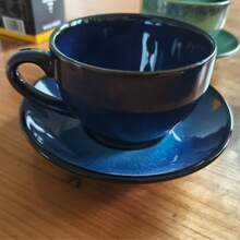 Classic Ceramic 2-Piece Coffee Cup And Saucer Set, Vintage Color Series, Suitable For Home Or Cafe, Dishwasher, Microwave, Oven, Refrigerator - Multicolor - View 10