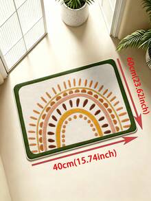 SANJIANGDI 1pc Bohemian Rainbow Geometry Kitchen Mat, 0.6mm Faux Cashmere Material, Soft And Machine Washable, Suitable For Kitchen, Hallway, Bathroom, Living Room, Outdoor Entrance, And Toilet, Usable Year-Round And Adaptable To Various Occasions. - Multicolor - View 13