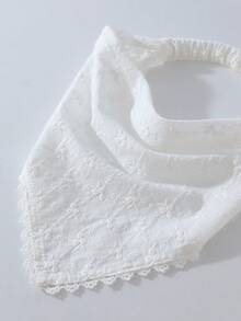 1件裝女款時尚刺繡捲邊髮箍頭巾，適合日常與度假使用 - 白色 - 查看 3