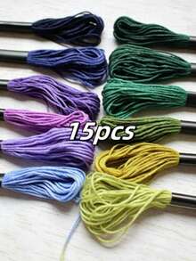 200/150/100/50/15 Colors Cross Stitch Embroidery Floss Set, Handmade Weaving Threads - Multicolor - View 11